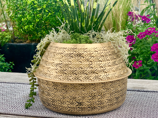 Brass Rattan Planter Ltzaf141
