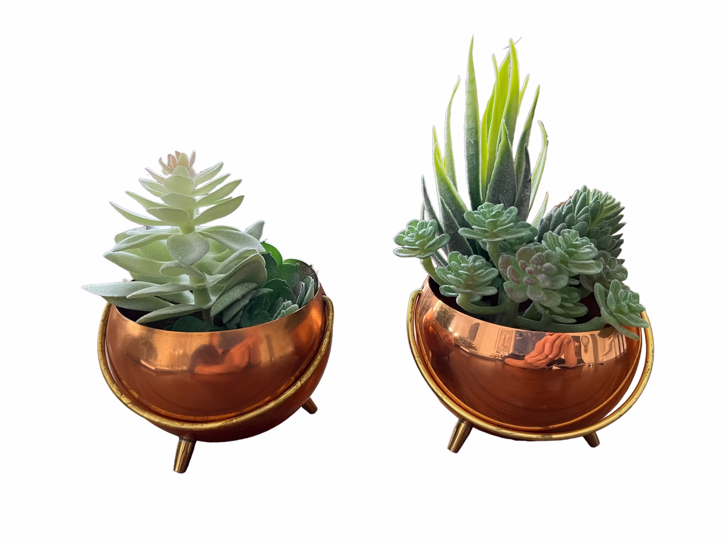 Set Of 2 Vintage Coppercraft Guild Small Copper Plant Pots, 1970S, Home Decor, Copper, Air Holder