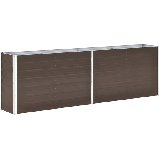 Asupermall - Garden Planter Galvanised Steel 240x40x77 cm Brown