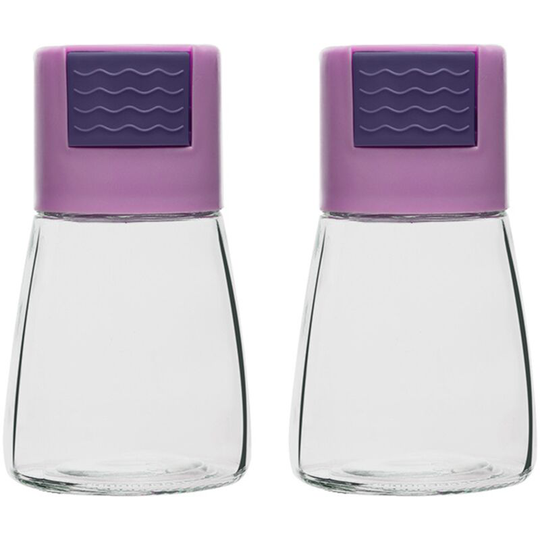 Fvbjd - Farmhouse Salt and Pepper Shakers for Kitchen Counter - Easy Refilling card purple