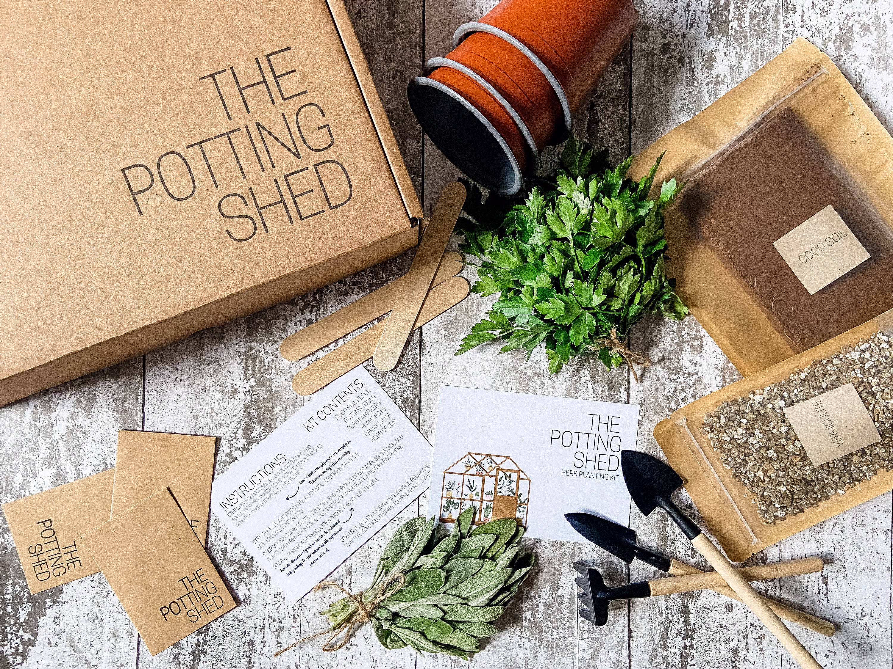 Grow Your Own Herbs Kit - The Potting Shed Indoor Herb Plant Pots