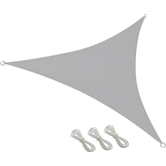 Uv Resistant Sun Shade 10 ft Triangle Sail Canopy Garden Plant Shelter Breathable Greenhouse Cover, Grey&Type 3 - Grey&Type 3