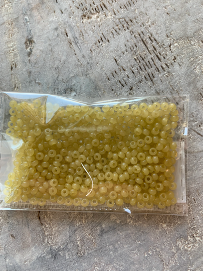 Greasy Yellow, 8/0 Czech Seed Beads, Preciosa Glass Beads