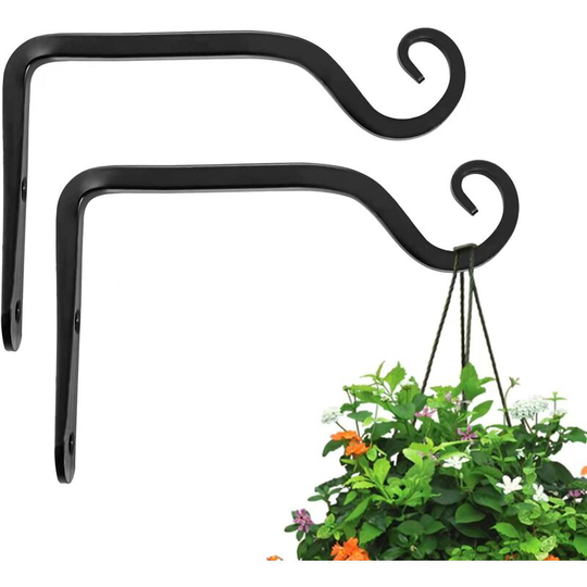 2 Pack Wall Hanging Plant Hooks, 6 Inch Plant Hanging Hooks, Decorative Straight Hangers for Bird Feeders, Planters, Lanterns, Wind Chimes,