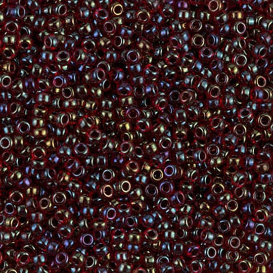 Miyuki Seed Beads 11/0 Garnet Lined Ruby 11-367 24G Glass Beads, Size 11 Color Dark Red Japanese