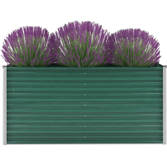 Garden Planter Galvanised Steel 160x40x77 cm Green VDTD29029 - Topdeal