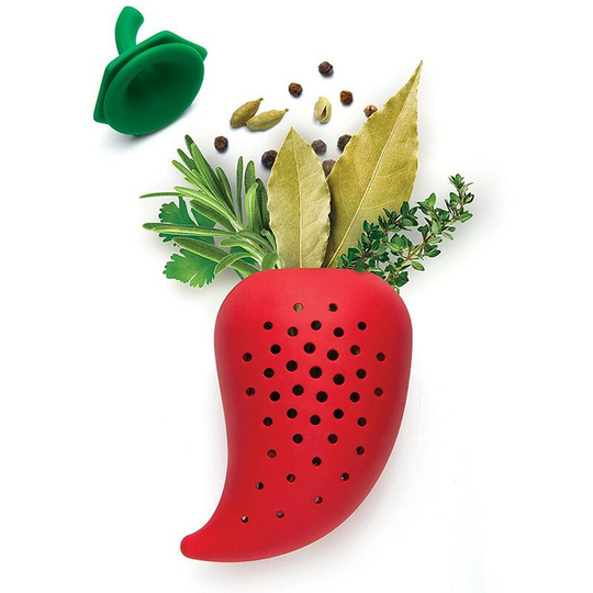Bearsu - Creative Chili Spice Spice Filter Stew Soup Silicone Tea Herb Infuser Filter Tool Seasoning Kit Kitchen Practical Gadgets