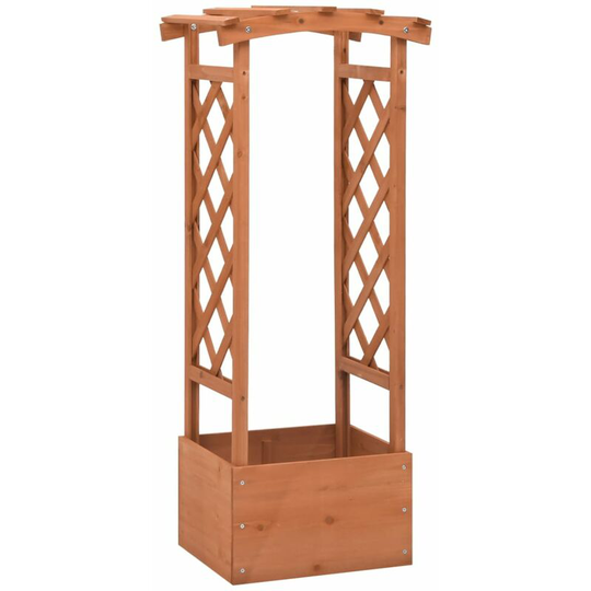 Trellis Planter with Arch 49x39x117 cm Firwood Vidaxl Brown