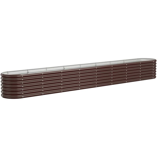 Garden Planter Powder-coated Steel 332x40x36 cm Brown Vidaxl Brown