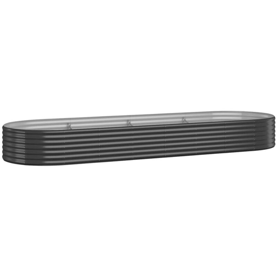 Garden Planter Powder-coated Steel 322x100x36 cm Anthracite Vidaxl Anthracite