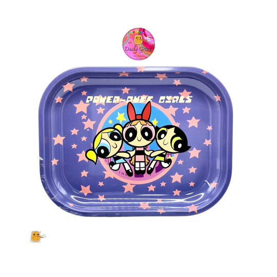 Cute Purple Cartoon Girls Parody Y2K Funny - 14x18cm Metal Herb Rolling Tray Surface For Bits & Pieces Crystals Christmas Gift