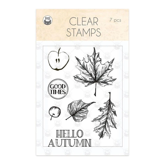 P13 - The Four Seasons Clear Stamps Fall Leaves Hello Autumn