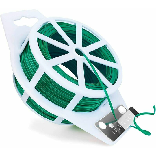 Garden Plant Ties 100m Plastic Plant Organizer Clerk Graft Tie Wire for Gardening, Multipurpose Metal Cable Ties (Green)