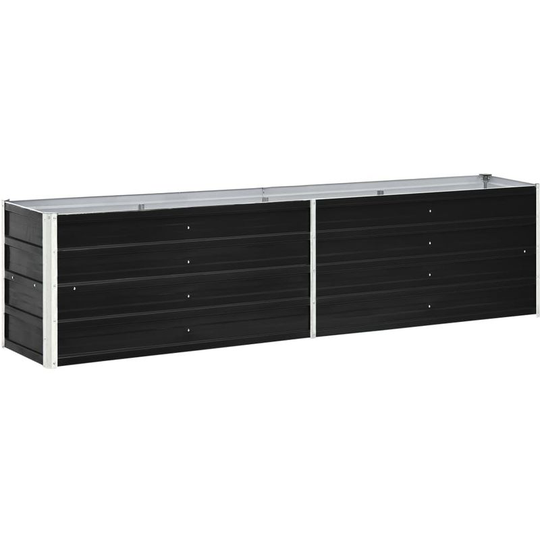 Hommoo Garden Planter Galvanised Steel 240x40x45 cm Anthracite VD30194