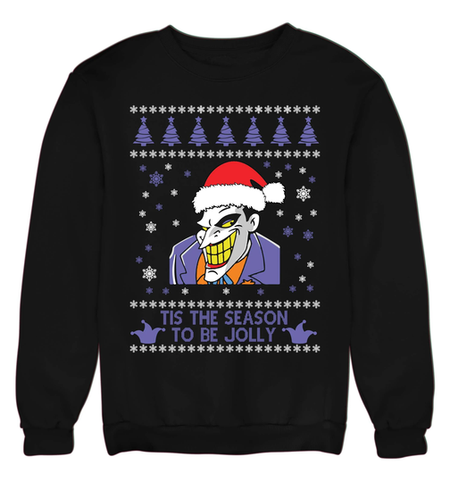 Tis The Season To Be Jolly Joker Christmas Jumper Xmas Sweater Adults & Kids Gift Present