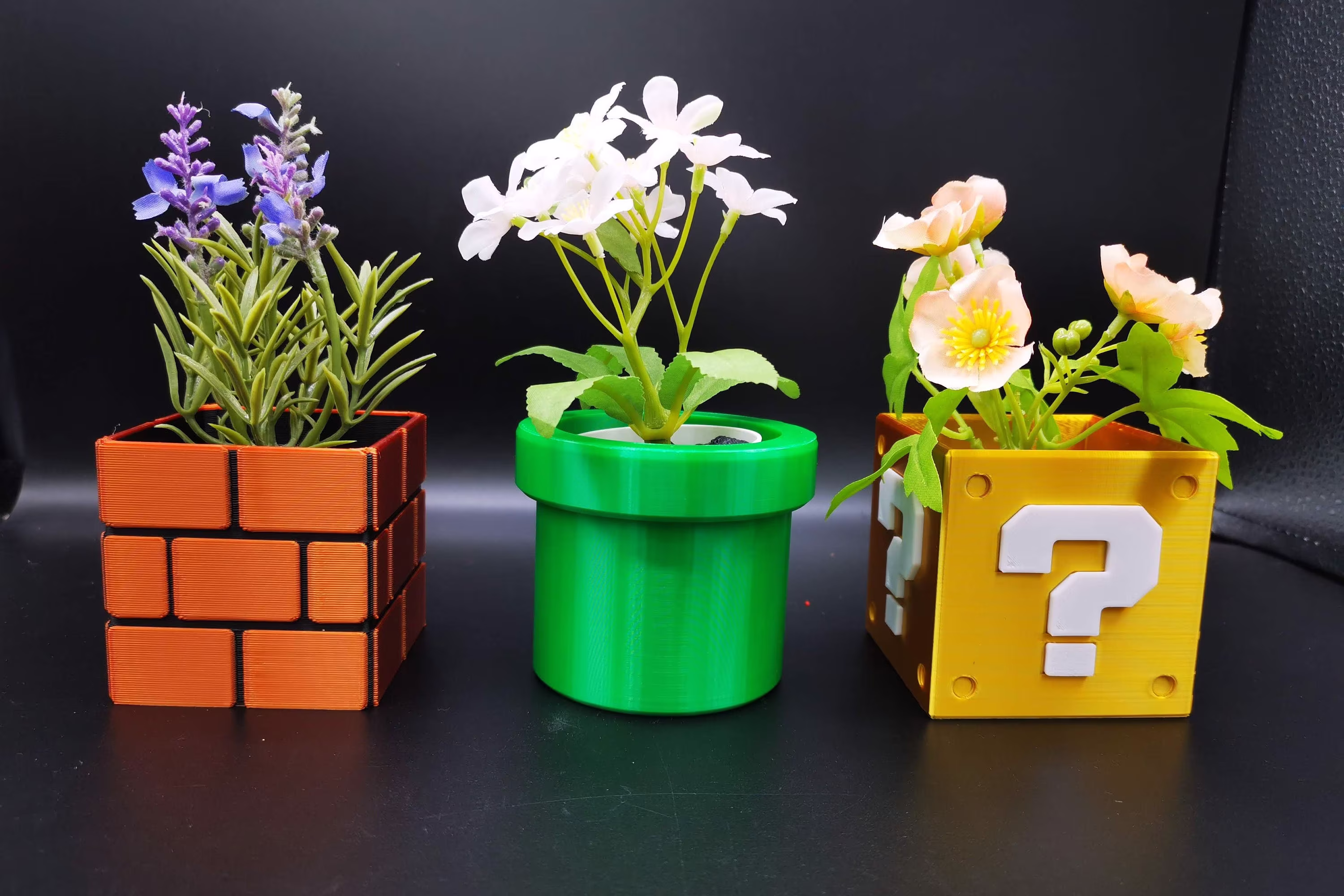 Super Mario Planter Set - Various Sizes/Flower Plant Pot Housewarming Gift For New Home Gaming Room Decor Desk