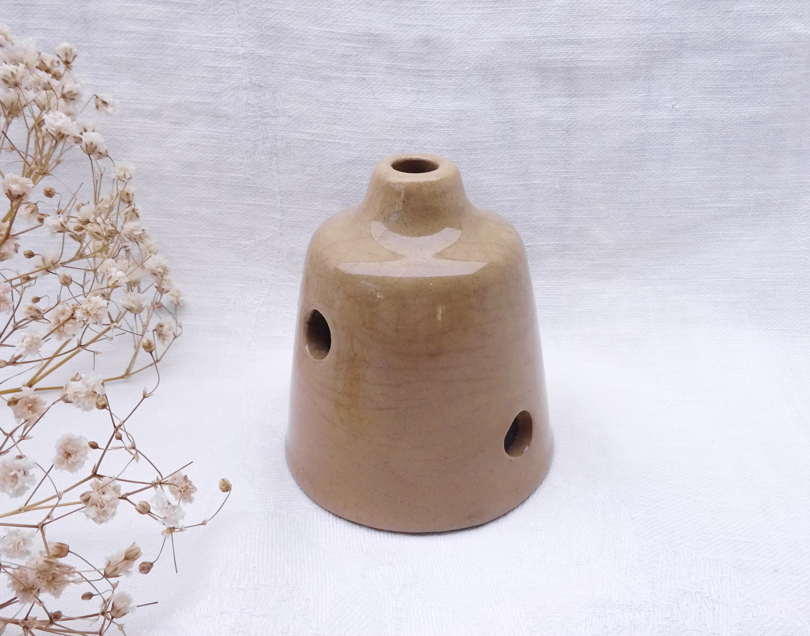 Vintage Pie Funnel, Salt Glazed Stoneware 1950's Steam Vent, Crust Support, Whistle Chimney, Bird. Kitchenalia Baking Cookware Bakeware
