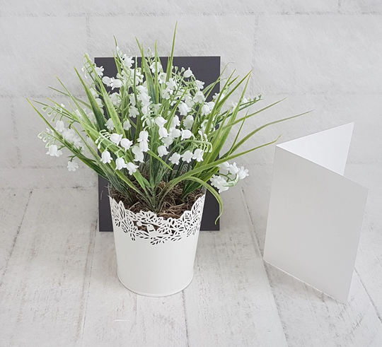 Lily Of The Valley Plant Artificial Delicate Pretty White Lace Pot Realistic Faux Houseplant Indoor Planter Gifts For Her Mothers Day
