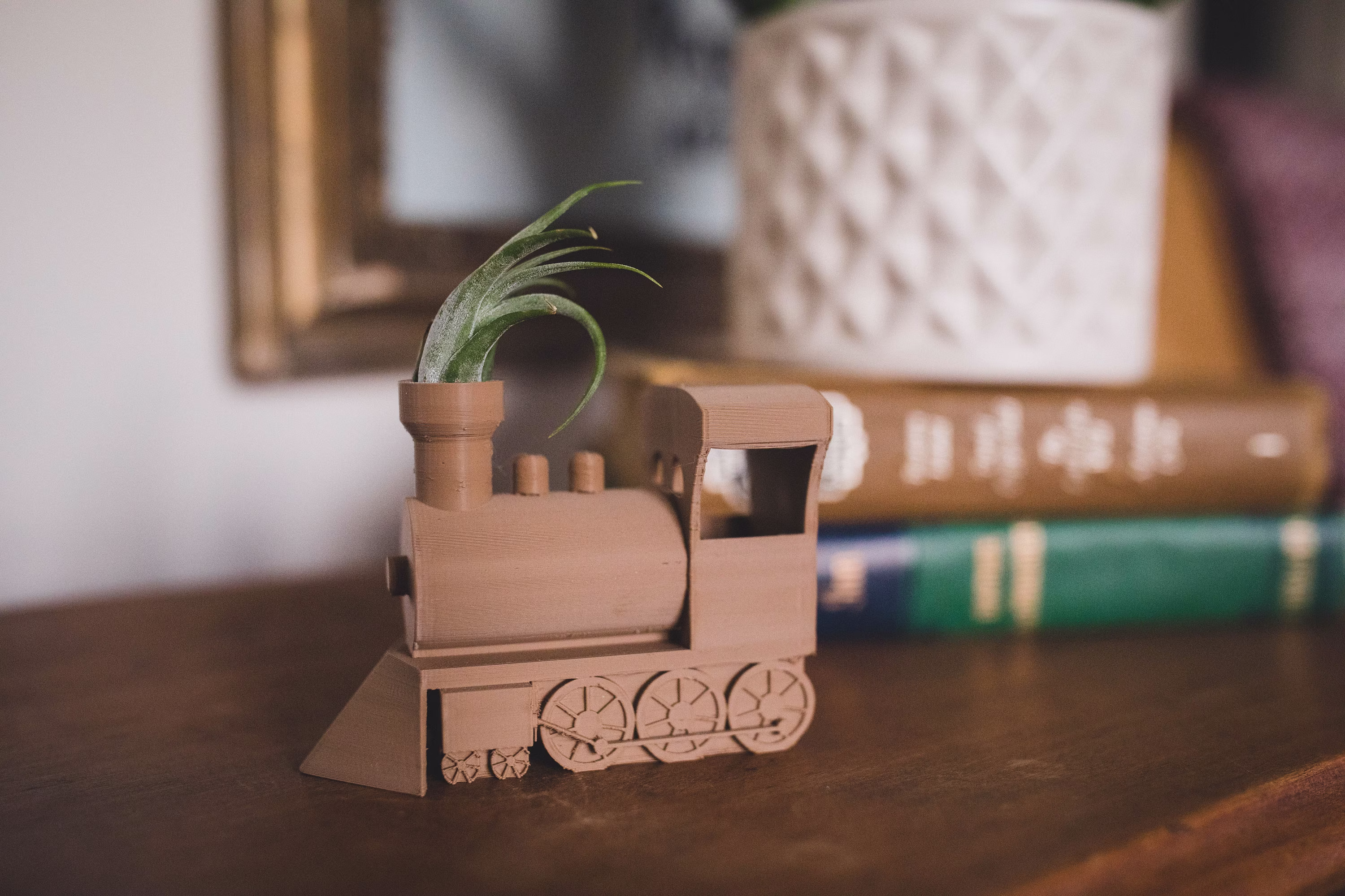 Ready To Ship 3D Printed Train Air Plant Holder, Boy Room, Train Cake Topper, Playroom Decor, Locomotive, Lovers, Christmas Gift