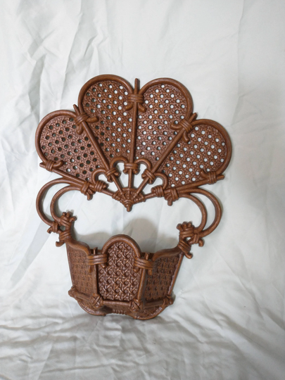 Vintage Wicker Peacock Wall Planter | Pocket Homco Look Plastic Two