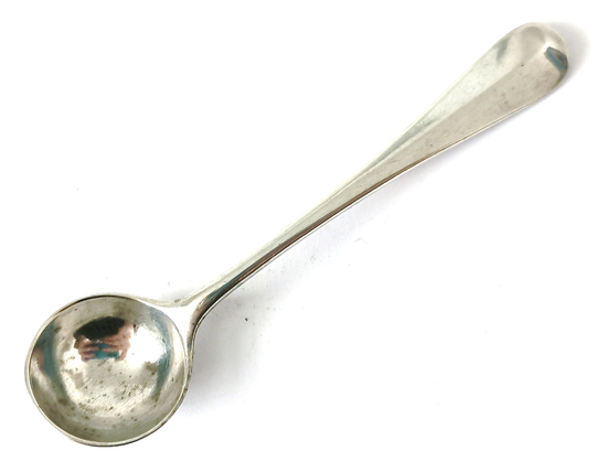 Traditional Silverware, Salt Spoon, Cruet Spice Elegant Art Deco, Hanoverian, Rat Tail Pattern, G & S Co, 1929
