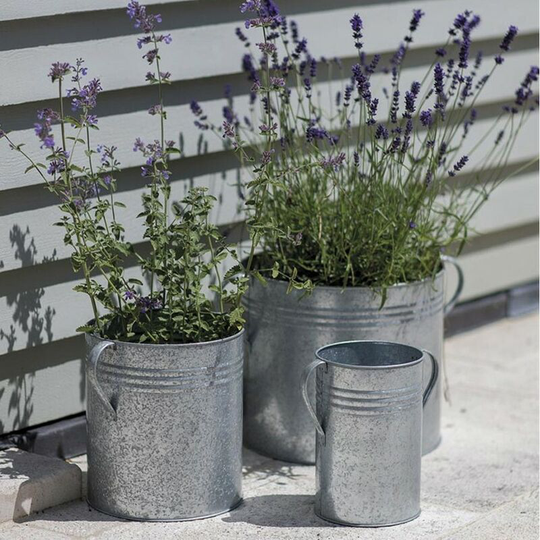 Garden Trading Set Of 3 Galvanised Steel Garden Planters Flower Pots PLGA01