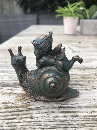 Fairy On A Snail, Garden, Garden Gift, Figurine , Ornament Gifts