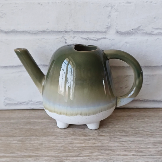 Green Stone Effect Mojave Glaze Watering Can Teapot Planters Flower Planter Holder Home Decoration Decor