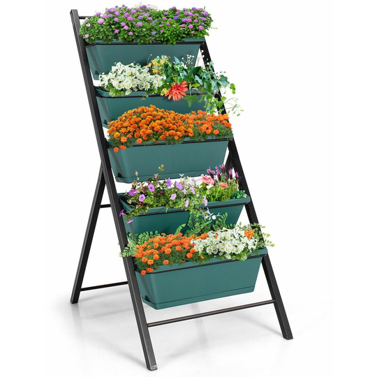 5-Tier Vertical Raised Garden Bed Freestanding Garden Planter 5 Container Boxes