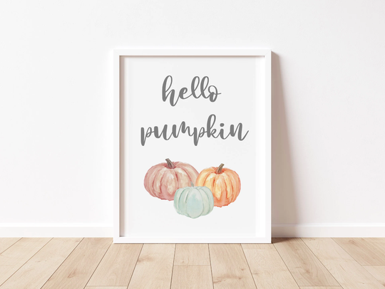 Hello Pumpkin/Autumn | Seasonal Print, Halloween Print. Decor