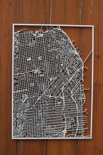 San Francisco Wood Map Laser Cut Street Maps Wooden