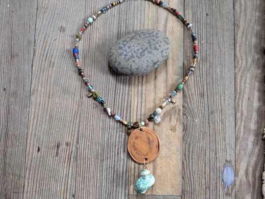 Rosemary & Shell Beaded Bohemian Necklace