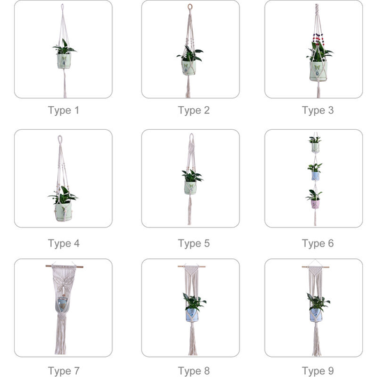 Macrame Plant Hanger Decorative Flower Pot Holder Indoor Outdoor Hanging Planter Basket Cotton Rope Home Decor