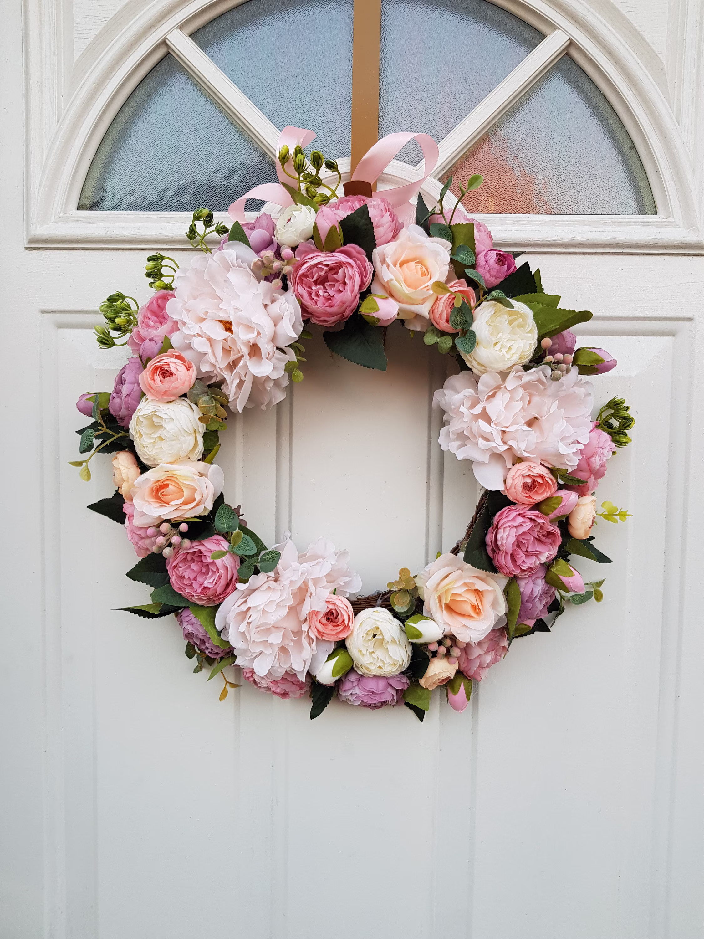 All Season Wreath, Handmade Decorative Door Wreath , Artificial Floral Spring , Summer
