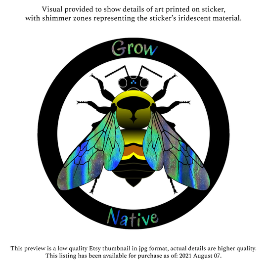 Tough Sticker Bumble Bee "Grow Native" [2