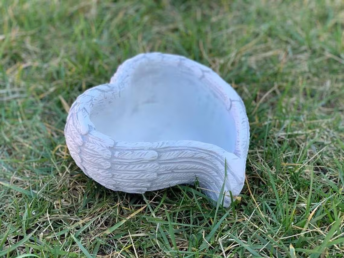 Cement Planter Heart Indoor Or Outdoor For Vintage Home Decor. Cute Plant Pot With Drainage. Gifts Best Friend Female New Home Gift