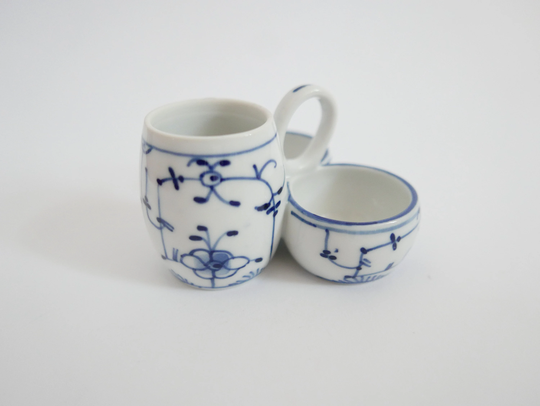 Vintage Menage, Blue Hite Swaine Porcelain, Salt Pepper Mustard, German Vintage, Shipping From Germany