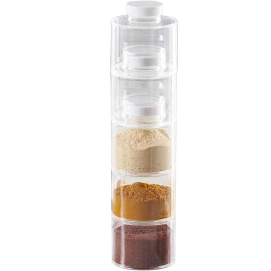 Osqi - Round Shape Seasoning Jar Condiment Bottles Transparent Can Be Stacked Spices Storage Box Kitchen Utensils Cabinet Container Table Gift Box