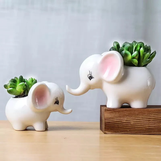 Elephant Planter Set, Plant Pots, Animal Pot, Pot For Succulents Plants, Flower Planter, Ornament, Pen