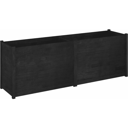 Vidaxl - Garden Planter Black 200x50x70 cm Solid Pinewood Black