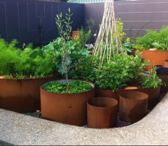 steel Metal Round Cylindrical Planters