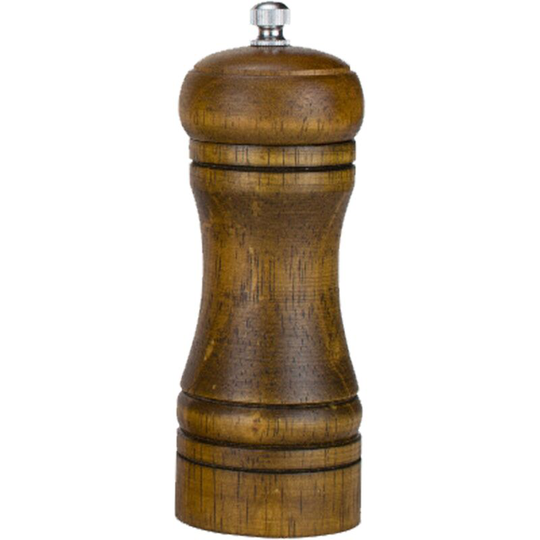 Fvbjd - Salt and Pepper Mill Solid Wood Pepper Grinder Pepper Shaker with Strong Adjustable Ceramic Grinder Retro color 5 inch