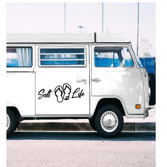 Salt Life, Sandals, Flip Flops Vinyl, Camper, Car Window, Bodywork, Bumper Sticker Label Decal
