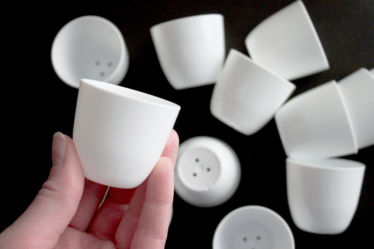 Tiny White Succulent Planter Pot For Miniature Fairy Garden, Terrariums Or 16 Scale Dollhouse - Terrarium, Supplies