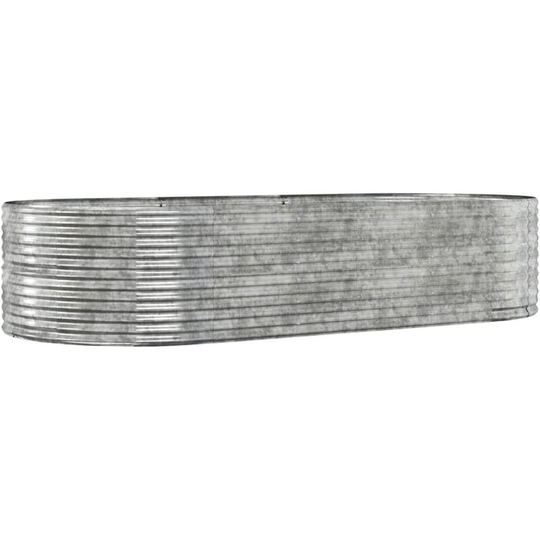 Garden Planter Silver 291x140x68 cm Powder-coated Steel Vidaxl Silver