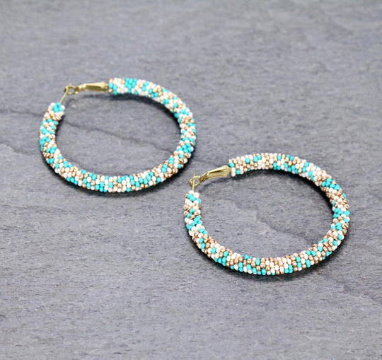 Western Seed Beed Hoop Earrings