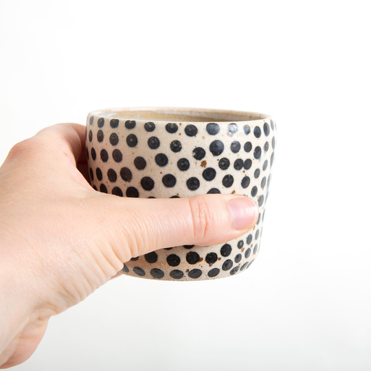 Custom Order Ceramic Tumblers, Pottery Gift, Handmade Coffee Gift For Her, Black White Planters, Farmhouse Style Cups