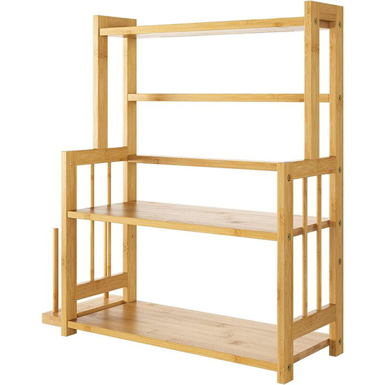 Bamny - 3 Tier Spice Rack Bamboo Free Standing Spice Racks Kitchen Storage Knife Holder & Chopping Board Rack for Rack Herbs Spice Jars Seasoning Jars