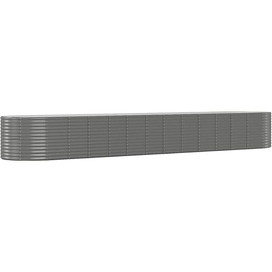 Garden Planter Grey 554x100x68 cm Powder-coated Steel Vidaxl Grey