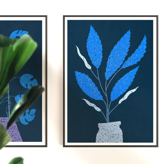 Terrazzo Style Herbs Kitchen Art Print